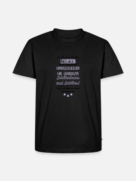 Beste Lehrerin Shirt - Männer Premium Bio T-Shirt - Schwarz