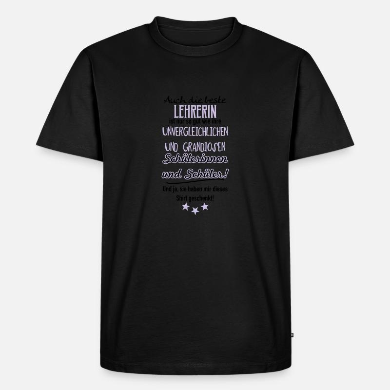 Beste Lehrerin Shirt - Männer Premium Bio T-Shirt - Schwarz