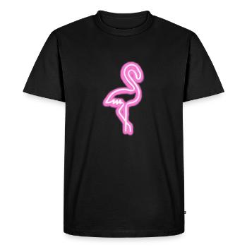 Flamant rose néon! Idée cadeau - T-shirt Premium bio Homme - noir - Devant - Nico (187cm)