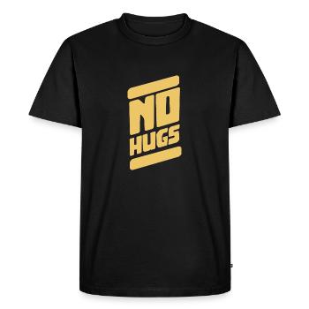 Pas de HUGS - T-shirt Premium bio Homme - noir - Devant - Nico (187cm)