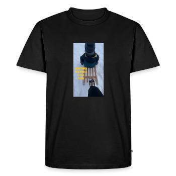 Parfois, il faut un petit coup de pouce ! - T-shirt Premium bio Homme - noir - Devant - Nico (187cm)