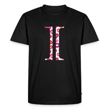 Lettre i bisous - T-shirt Premium bio Homme - noir - Devant - Nico (187cm)