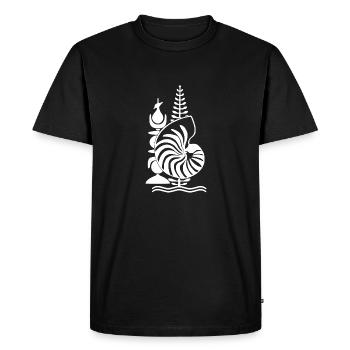 cadeau design kanak Emblème Nouvelle Calédonie - T-shirt Premium bio Homme - noir - Devant - Nico (187cm)