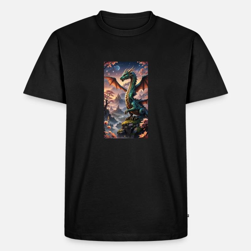Drachen 4 - Männer Premium Bio T-Shirt - Schwarz
