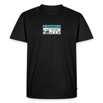 Autocollant Danger Turbo  - T-shirt Premium bio Homme - noir - Devant - Nico (187cm)