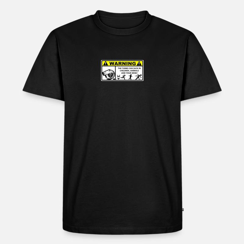 Turbo-Rennwarnung - Männer Premium Bio T-Shirt - Schwarz