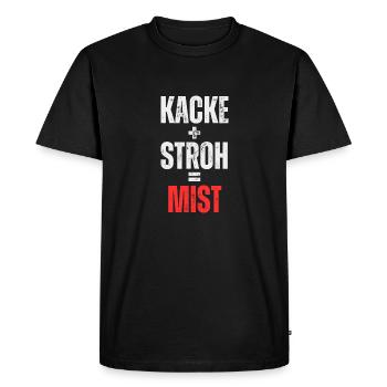 Caca + paille = excréments - T-shirt Premium bio Homme - noir - Devant - Nico (187cm)