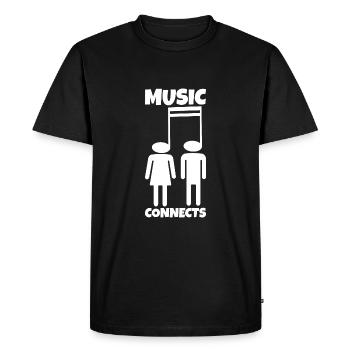 La musique relie les partitions - T-shirt Premium bio Homme - noir - Devant - Nico (187cm)