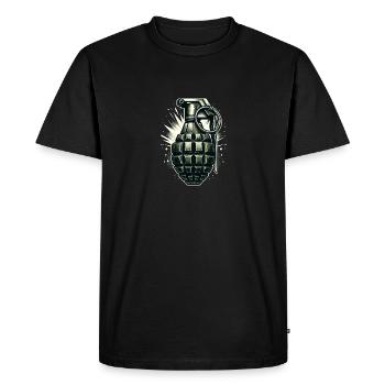 Detonate Design: Classic Grenade - Men's Premium Organic T-Shirt - black - Front - Nico (187cm)