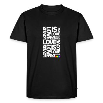 LGBT Love is Love Word Salad Gay Pride - Men's Premium Organic T-Shirt - black - Front - Nico (187cm)