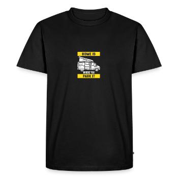 La maison est l’endroit où vous le garez, Motorhome Driving Desig - T-shirt Premium bio Homme - noir - Devant - Nico (187cm)