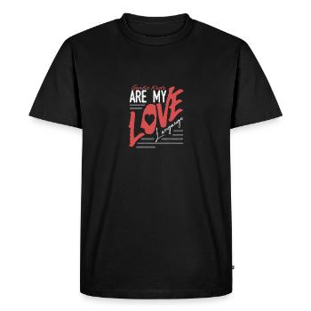 Les nœuds d’ail sont ma déclaration de langage d’amour - T-shirt Premium bio Homme - noir - Devant - Nico (187cm)
