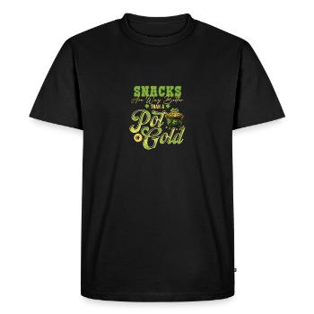 Les collations valent mieux qu’un pot de St Patrick en or - T-shirt Premium bio Homme - noir - Devant - Nico (187cm)