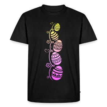 Colorful Easter eggs for Easter - Men's Premium Organic T-Shirt - black - Front - Nico (187cm)