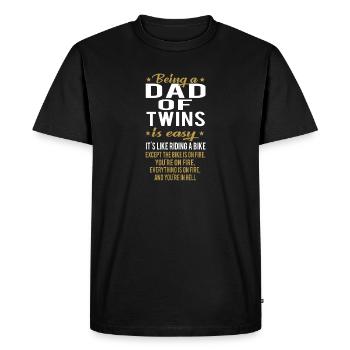 Dad of twins - Men's Premium Organic T-Shirt - black - Front - Nico (187cm)