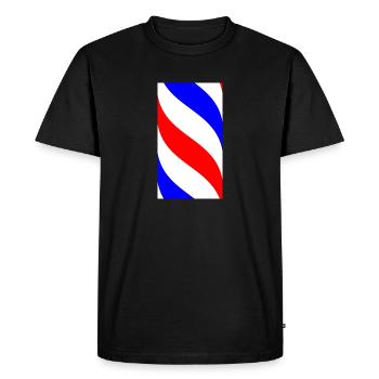 Poteau de barbier - T-shirt Premium bio Homme - noir - Devant - Nico (187cm)