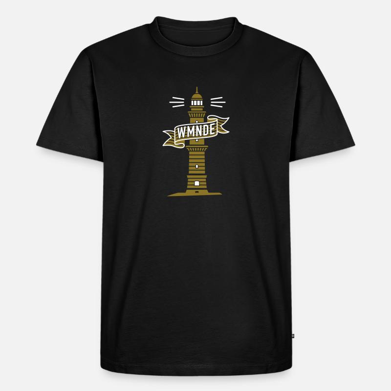 WMNDE Leuchtturm Banderole C2 - Männer Premium Bio T-Shirt - Schwarz