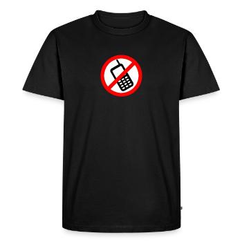 Mobile phone ban Switch off mobile phone - Men's Premium Organic T-Shirt - black - Front - Nico (187cm)