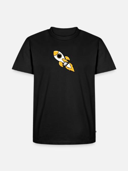 rocket space travel flying - Men's Premium Organic T-Shirt - black