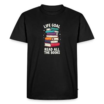 Read all books - Men's Premium Organic T-Shirt - black - Front - Nico (187cm)