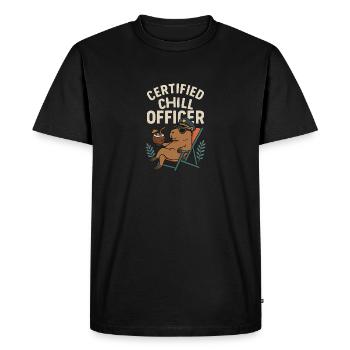Capybara Style – Certified Chill Officer - Men's Premium Organic T-Shirt - black - Front - Nico (187cm)