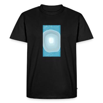 Water drops baby blue abstract design dark - Men's Premium Organic T-Shirt - black - Front - Nico (187cm)