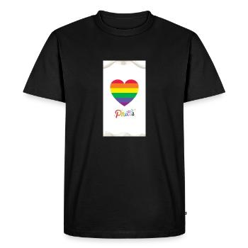 Imprimé motif de cœur de fierté - T-shirt Premium bio Homme - noir - Devant - Nico (187cm)