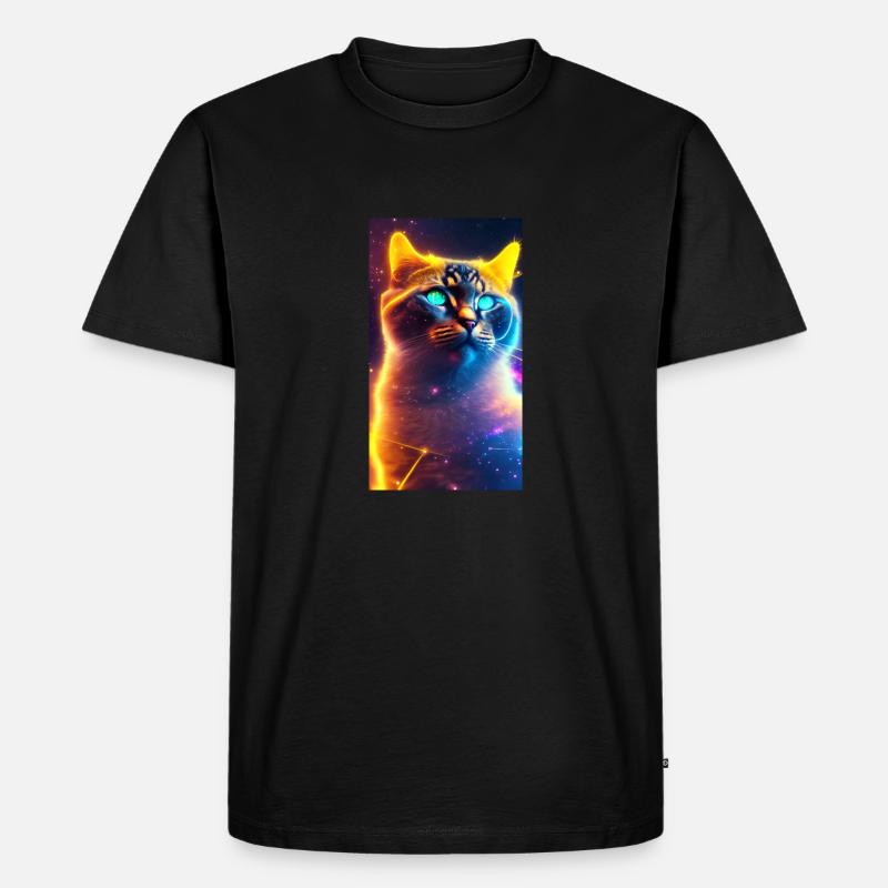 AstroCat Orange Version - Männer Premium Bio T-Shirt - Schwarz