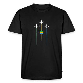 Gabon Lignes aériennes - T-shirt Premium bio Homme - noir - Devant - Nico (187cm)