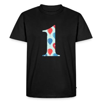 1st anniversary balloon - Men's Premium Organic T-Shirt - black - Front - Nico (187cm)