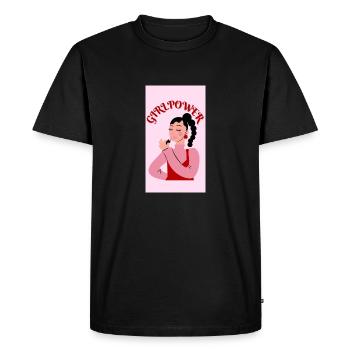 Le pouvoir des filles - T-shirt Premium bio Homme - noir - Devant - Nico (187cm)