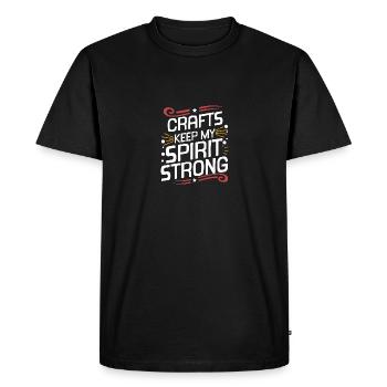 L’artisanat garde mon fort Design pour la bière - T-shirt Premium bio Homme - noir - Devant - Nico (187cm)