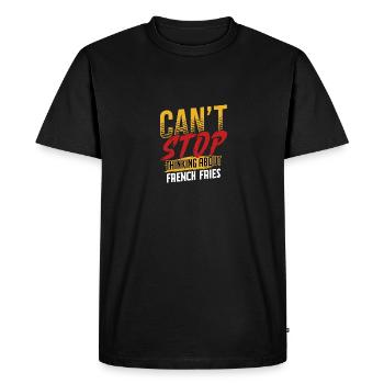 Je ne peux pas m’empêcher de penser aux frites - T-shirt Premium bio Homme - noir - Devant - Nico (187cm)