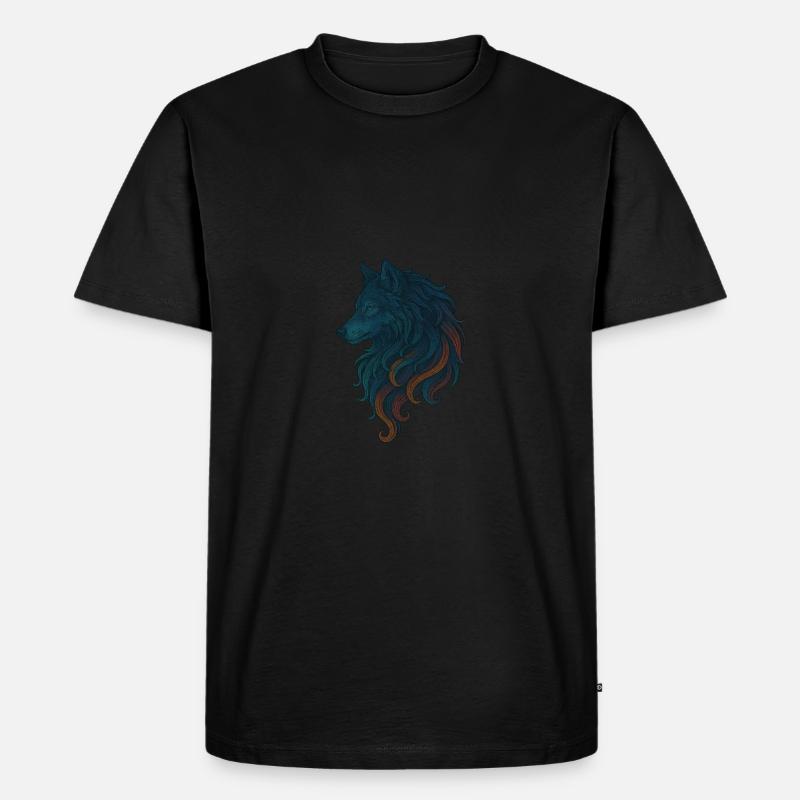 Magic Wolf - Männer Premium Bio T-Shirt - Schwarz