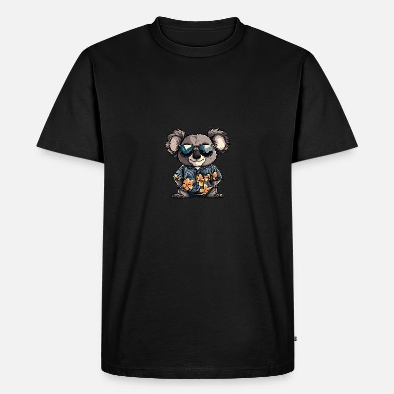 Koala Comic Cool Sommer - Männer Premium Bio T-Shirt - Schwarz