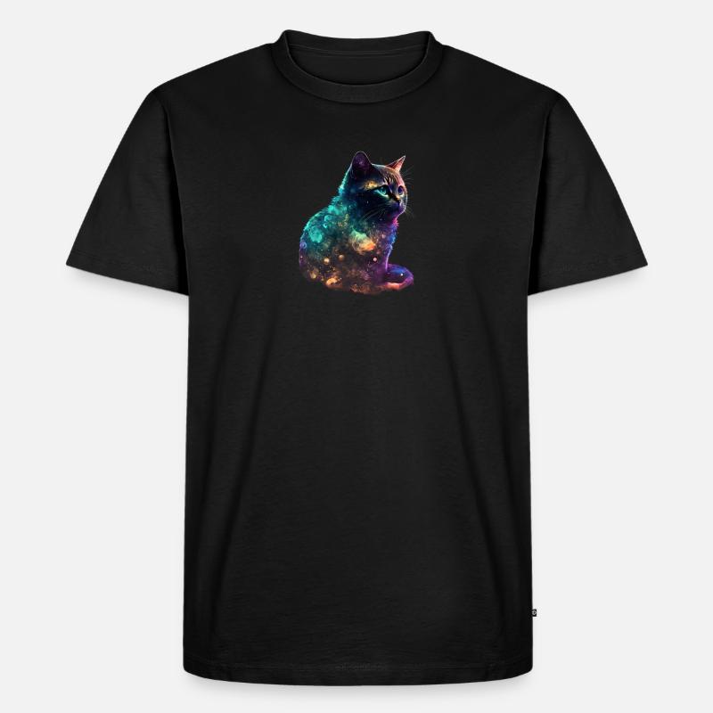 Neon Katze - Männer Premium Bio T-Shirt - Schwarz