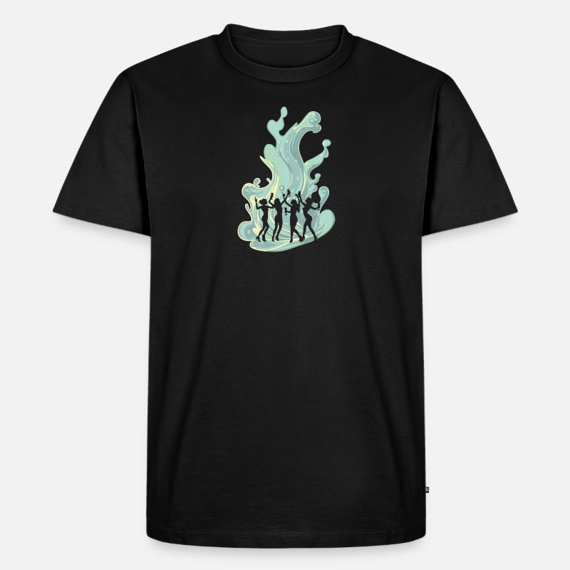 Disco Lichter Nachtleben - Männer Premium Bio T-Shirt - Schwarz
