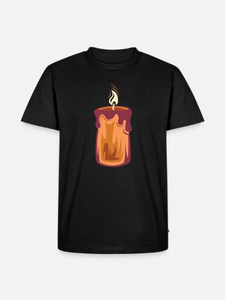 Candle Christmas Light Illustration 1st Advent - Men's Premium Organic T-Shirt - black