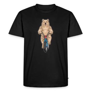 Bear Bicycle - Men's Premium Organic T-Shirt - black - Front - Nico (187cm)