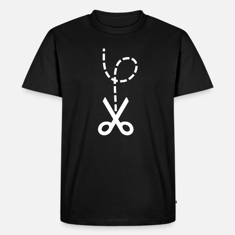 Schere – Herzschmerz & Anleitung Meme Design - Männer Premium Bio T-Shirt - Schwarz
