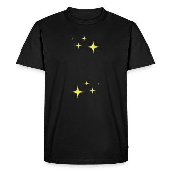 Sparkle Glitter Stars - Men's Premium Organic T-Shirt - black - Front - Nico (187cm)
