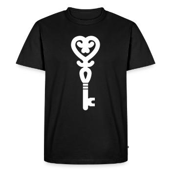Mariage clé du cœur - T-shirt Premium bio Homme - noir - Devant - Nico (187cm)