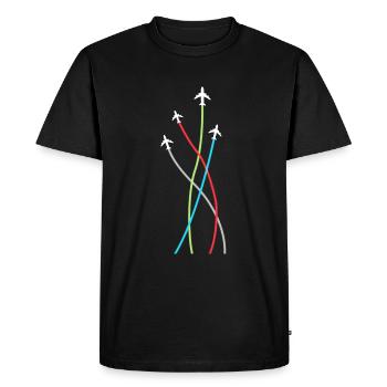 Pilote Fly Jet Avions Avions Geschen - T-shirt Premium bio Homme - noir - Devant - Nico (187cm)