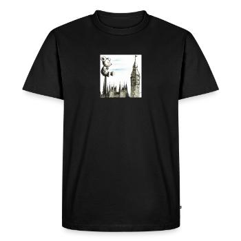 La souris gardien du temps de Big Ben - T-shirt Premium bio Homme - noir - Devant - Nico (187cm)