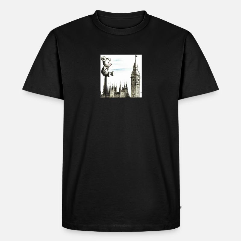 Big Ben's Zeitwächter Maus - Männer Premium Bio T-Shirt - Schwarz