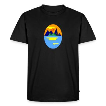 Landscape Mountain - T-shirt Premium bio Homme - noir - Devant - Nico (187cm)