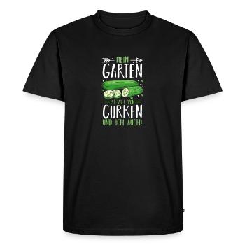 Jardinier Concombre Jardin fermier - T-shirt Premium bio Homme - noir - Devant - Nico (187cm)