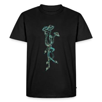 Champignons magiques - incroyable imprimé psychédélique - T-shirt Premium bio Homme - noir - Devant - Nico (187cm)