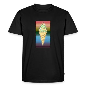 Ice cream - Men's Premium Organic T-Shirt - black - Front - Nico (187cm)