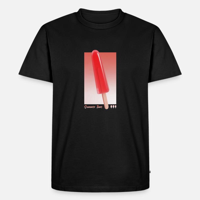 Summertime - Rote Version - Männer Premium Bio T-Shirt - Schwarz